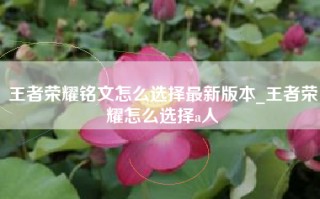 王者荣耀铭文怎么选择最新版本_王者荣耀怎么选择a人
