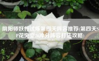 阴阳师妖行试炼第四天阵容推荐(第四天SP花突变26冲分阵容打法攻略)