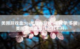 美图游戏盒2016年度H5游戏TOP榜单[多图](美图游戏盒为什么打不开)