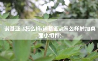 诺基亚n8怎么样(诺基亚n8怎么样增加桌面小组件)