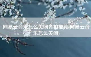 网易云音乐怎么关闭合拍推荐(网易云音乐怎么关闭)