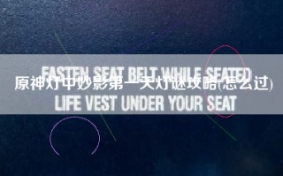 原神灯中妙影第一天灯谜攻略(怎么过)
