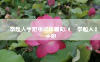 一拳超人手游版群体辅助,《一拳超人》手游