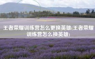 王者荣耀训练营怎么更换英雄(王者荣耀训练营怎么换英雄)