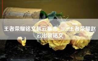 王者荣耀铭文赵云暴击_2022王者荣耀赵云出装铭文