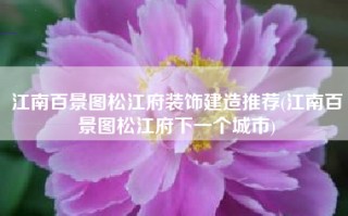 江南百景图松江府装饰建造推荐(江南百景图松江府下一个城市)