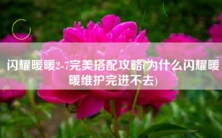 闪耀暖暖2-7完美搭配攻略(为什么闪耀暖暖维护完进不去)
