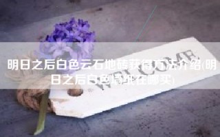 明日之后白色云石地砖获得方法介绍(明日之后白色墙纸在哪买)