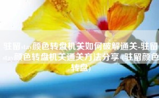 驻留stay颜色转盘机关如何破解通关-驻留stay颜色转盘机关通关方法分享 (驻留颜色转盘)