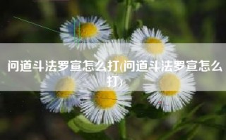 问道斗法罗宣怎么打(问道斗法罗宣怎么打)