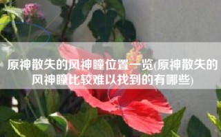 原神散失的风神瞳位置一览(原神散失的风神瞳比较难以找到的有哪些)