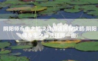 阴阳师永生之墟决战御魂选择攻略(阴阳师永生之海选择哪一面)