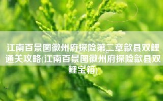 江南百景图徽州府探险第二章歙县双鲤通关攻略(江南百景图徽州府探险歙县双鲤宝箱)