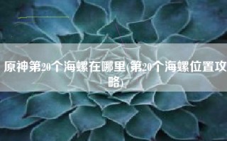 原神第20个海螺在哪里(第20个海螺位置攻略)