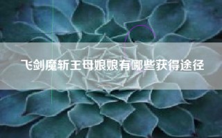 飞剑魔斩王母娘娘有哪些获得途径