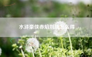 水浒豪侠赤焰刘唐怎么得