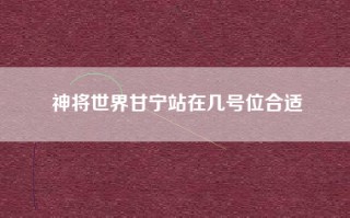 神将世界甘宁站在几号位合适
