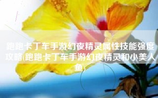跑跑卡丁车手游幻夜精灵属性技能强度攻略(跑跑卡丁车手游幻夜精灵和小美人鱼)