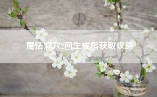 魔法洞穴2回生戒指获取攻略