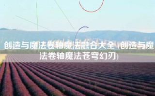 创造与魔法卷轴魔法融合大全 (创造与魔法卷轴魔法苍穹幻刃)