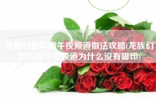 龙族幻想异闻午夜频道做法攻略(龙族幻想异闻午夜频道为什么没有脚印)