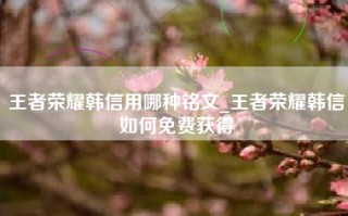 王者荣耀韩信用哪种铭文_王者荣耀韩信如何免费获得