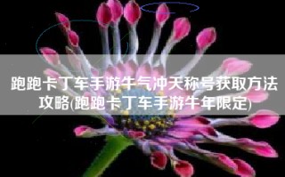 跑跑卡丁车手游牛气冲天称号获取方法攻略(跑跑卡丁车手游牛年限定)