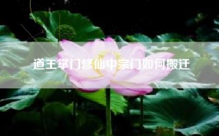 道王掌门修仙中宗门如何搬迁