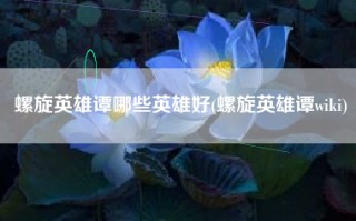 螺旋英雄谭哪些英雄好(螺旋英雄谭wiki)