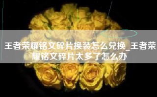 王者荣耀铭文碎片换装怎么兑换_王者荣耀铭文碎片太多了怎么办