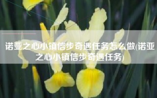 诺亚之心小镇信步奇遇任务怎么做(诺亚之心小镇信步奇遇任务)