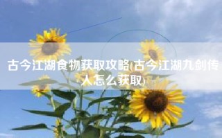 古今江湖食物获取攻略(古今江湖九剑传人怎么获取)