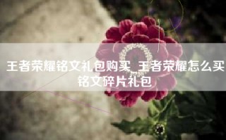 王者荣耀铭文礼包购买_王者荣耀怎么买铭文碎片礼包