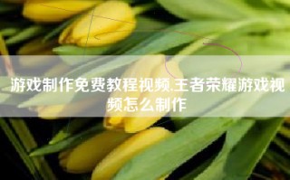 游戏制作免费教程视频,王者荣耀游戏视频怎么制作