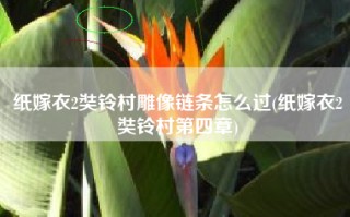 纸嫁衣2奘铃村雕像链条怎么过(纸嫁衣2奘铃村第四章)