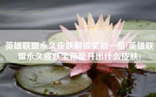 英雄联盟永久皮肤解锁奖励一览(英雄联盟永久皮肤宝箱能开出什么皮肤)