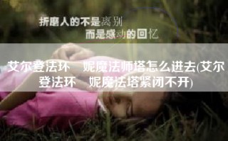 艾尔登法环菈妮魔法师塔怎么进去(艾尔登法环菈妮魔法塔紧闭不开)