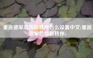重返德军总部新秩序怎么设置中文(重返德军总部新秩序)