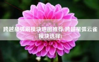 跨越星弧刷模块地图推荐(跨越星弧云雀模块选择)