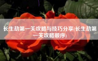 长生劫第一关攻略与技巧分享(长生劫第一关攻略顺序)
