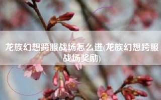 龙族幻想跨服战场怎么进(龙族幻想跨服战场奖励)