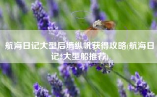 航海日记大型后墙纵帆获得攻略(航海日记2大型船推荐)