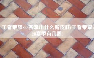 王者荣耀S28赛季出什么新皮肤(王者荣耀s28赛季有几周)