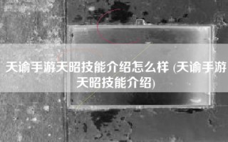 天谕手游天昭技能介绍怎么样 (天谕手游天昭技能介绍)