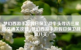 梦幻西游手游假日保卫战牛头寻访三星图文通关攻略 (梦幻西游手游假日保卫战第八关)