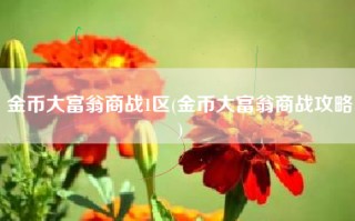 金币大富翁商战1区(金币大富翁商战攻略)