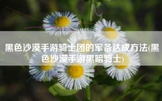黑色沙漠手游骑士团的军备达成方法(黑色沙漠手游黑暗骑士)