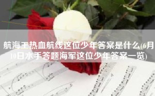 航海王热血航线这位少年答案是什么(6月10日水手答题海军这位少年答案一览)