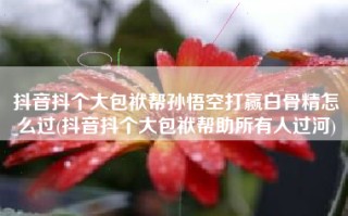 抖音抖个大包袱帮孙悟空打赢白骨精怎么过(抖音抖个大包袱帮助所有人过河)