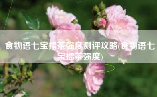 食物语七宝擂茶强度测评攻略(食物语七宝擂茶强度)